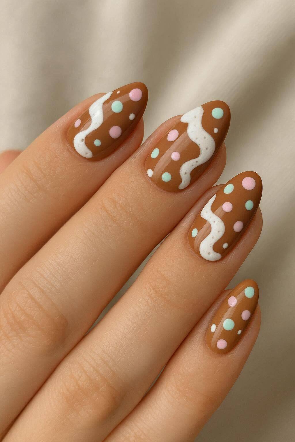 Coffee Foam with Pastel Polka Dots