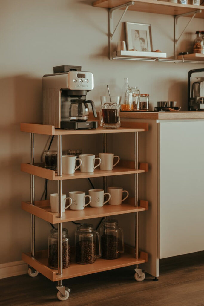 A Coffee Station on a Rolling Cart