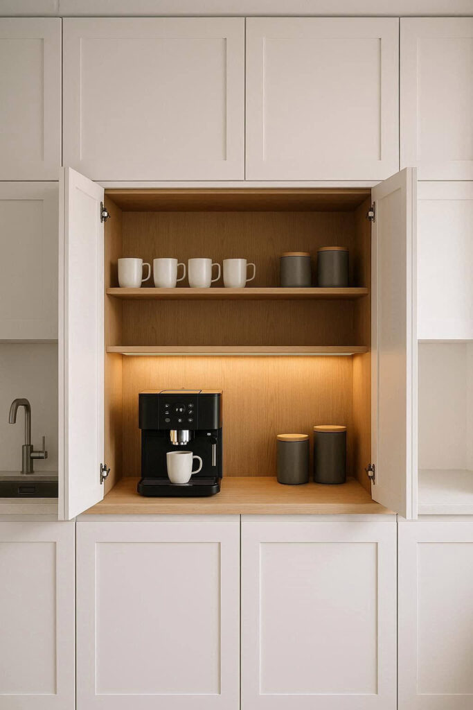 A Hidden Coffee Corner Inside a Cabinet