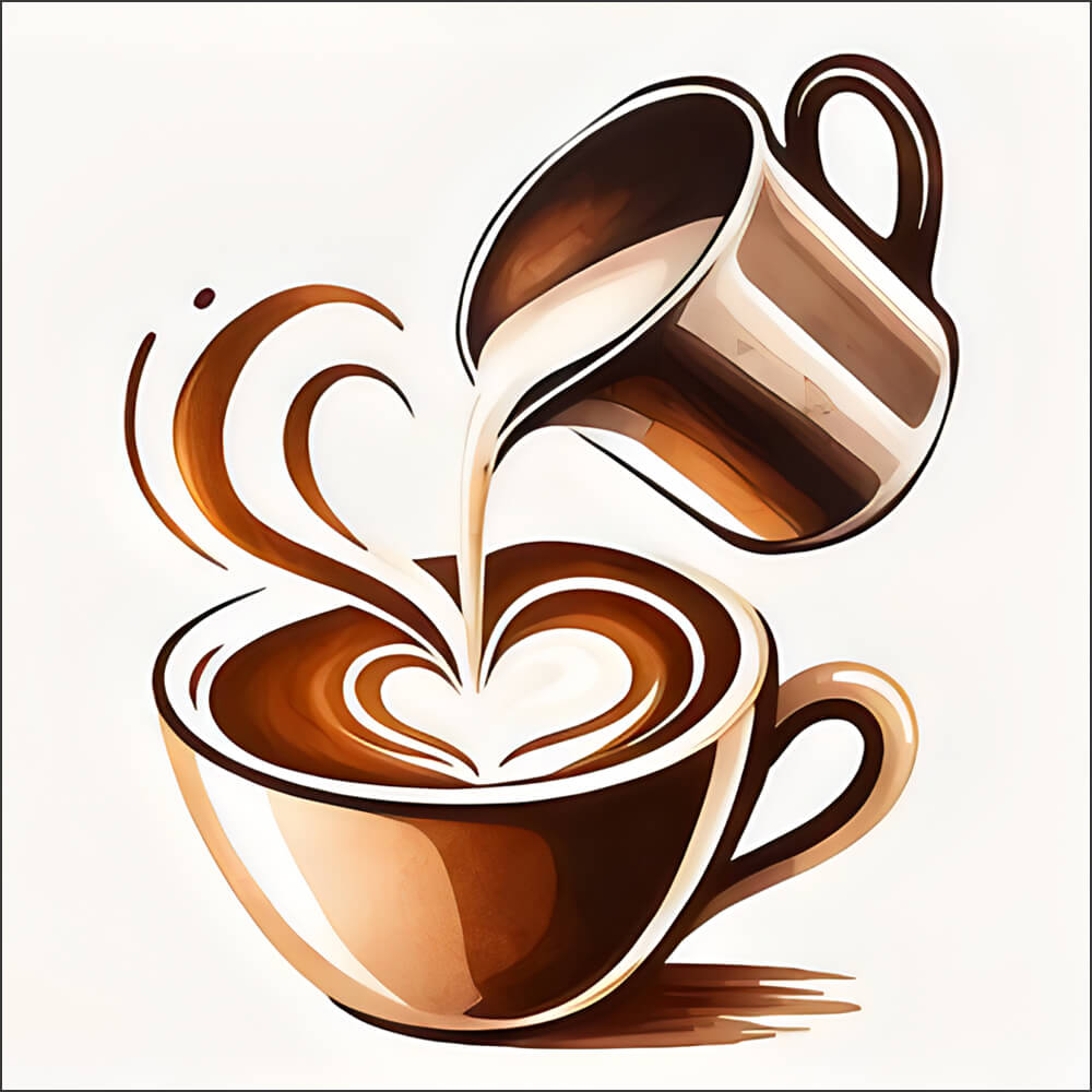 Barista Pouring Heart Logo