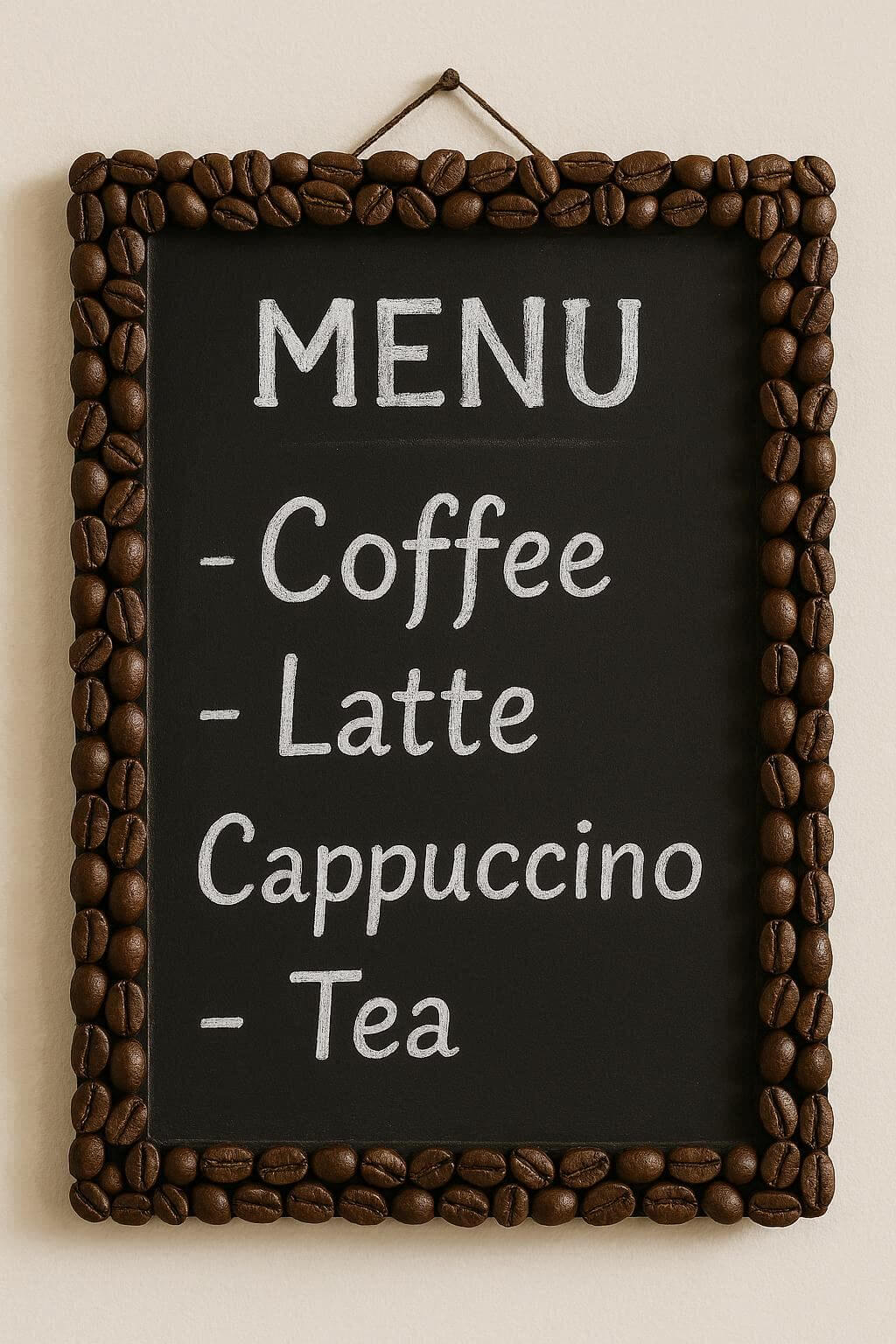 Chalkboard Menu Board with Bean Border