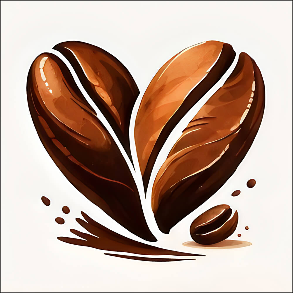 Coffee Bean Heart Logo