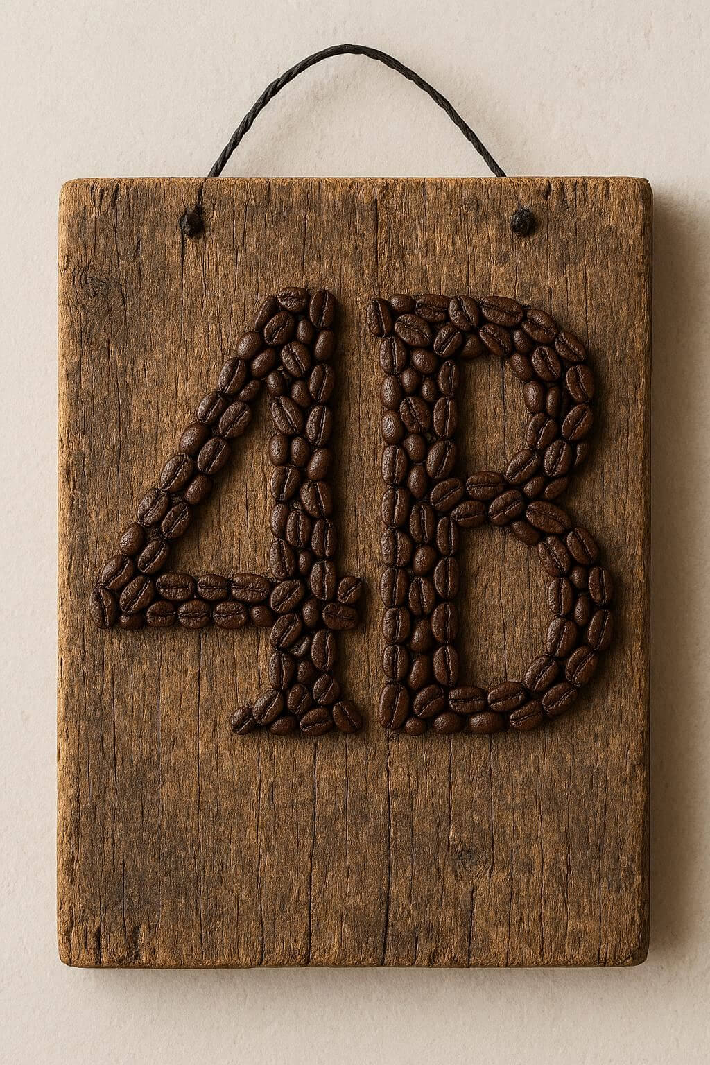 Coffee Bean Number or Initial Plaque