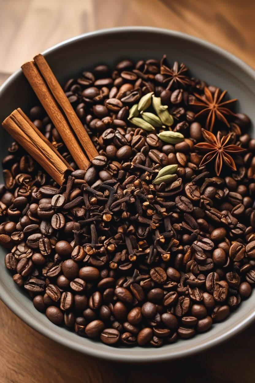 Coffee Bean Potpourri Bowl With Spices