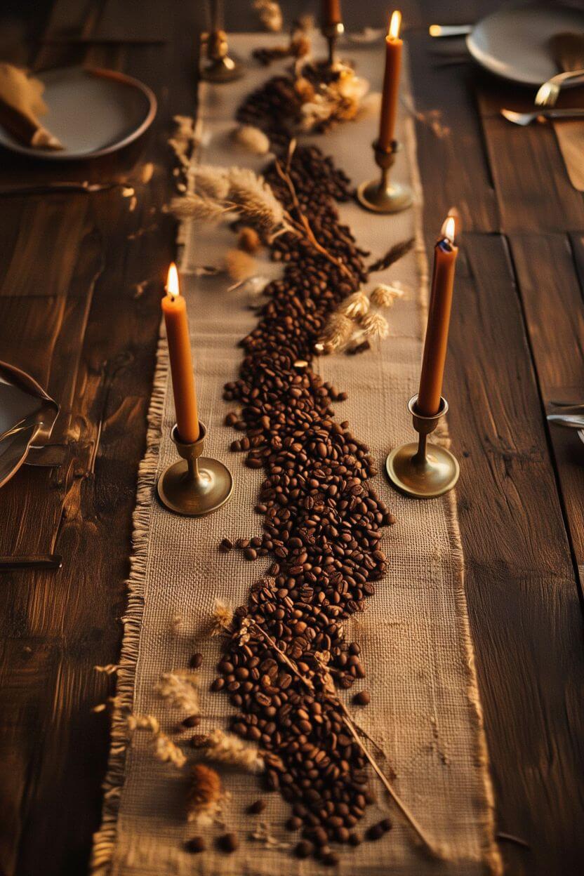 Coffee Bean Table Runner for Dinner Parties