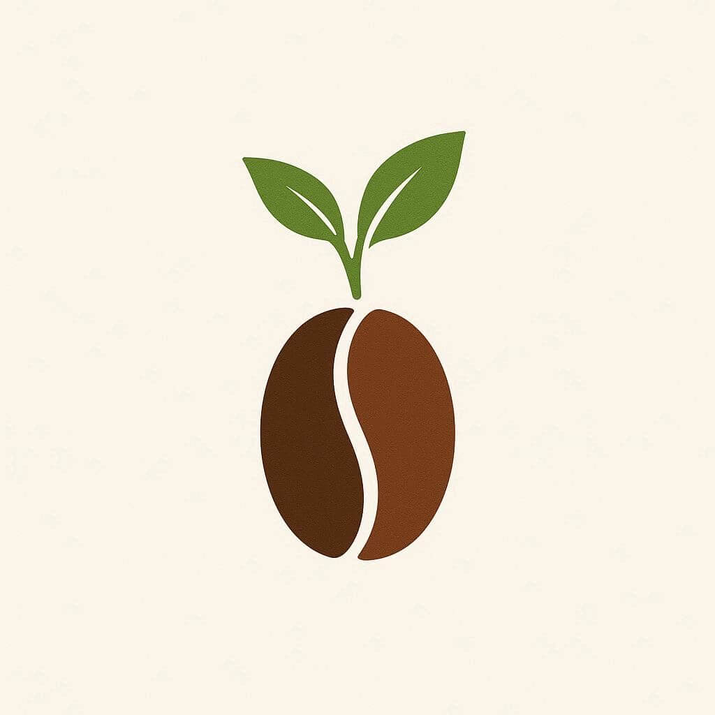 Coffee Bean with Leaf Element
