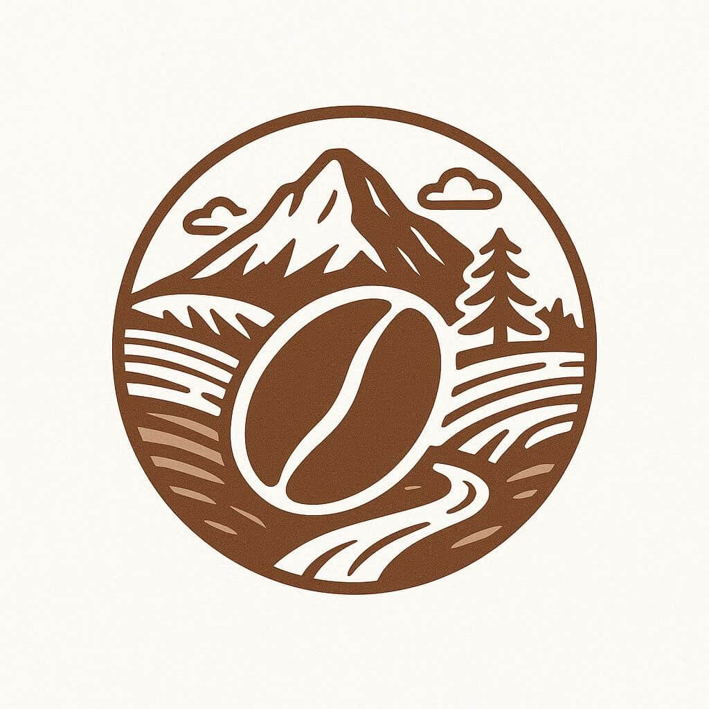 Coffee Bean with Mountain or Landscape