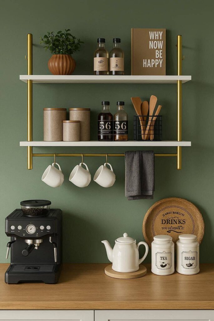 Coffee Corner with Floating Shelves
