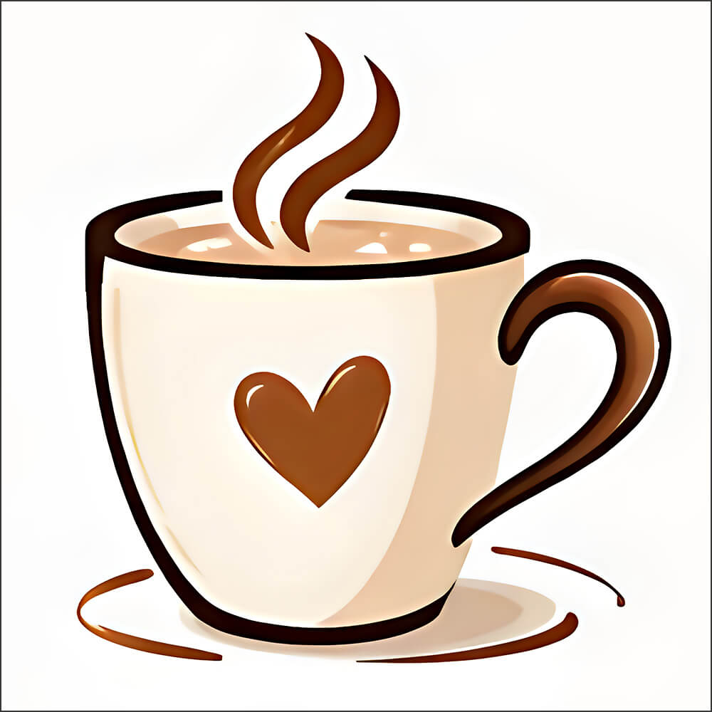 Coffee Mug Handle Heart Logo 1