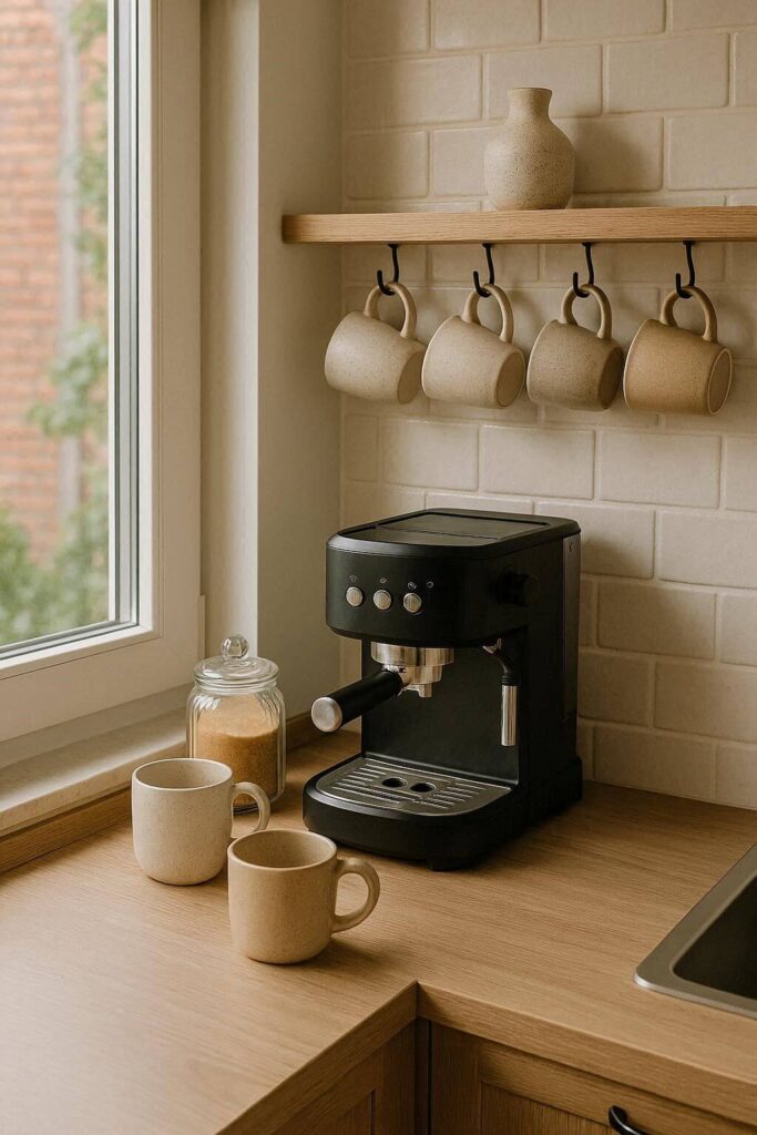 Corner Coffee Bar on the Countertop