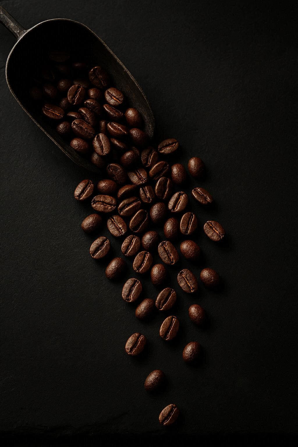 Dark-Surface Bean Pour Shot