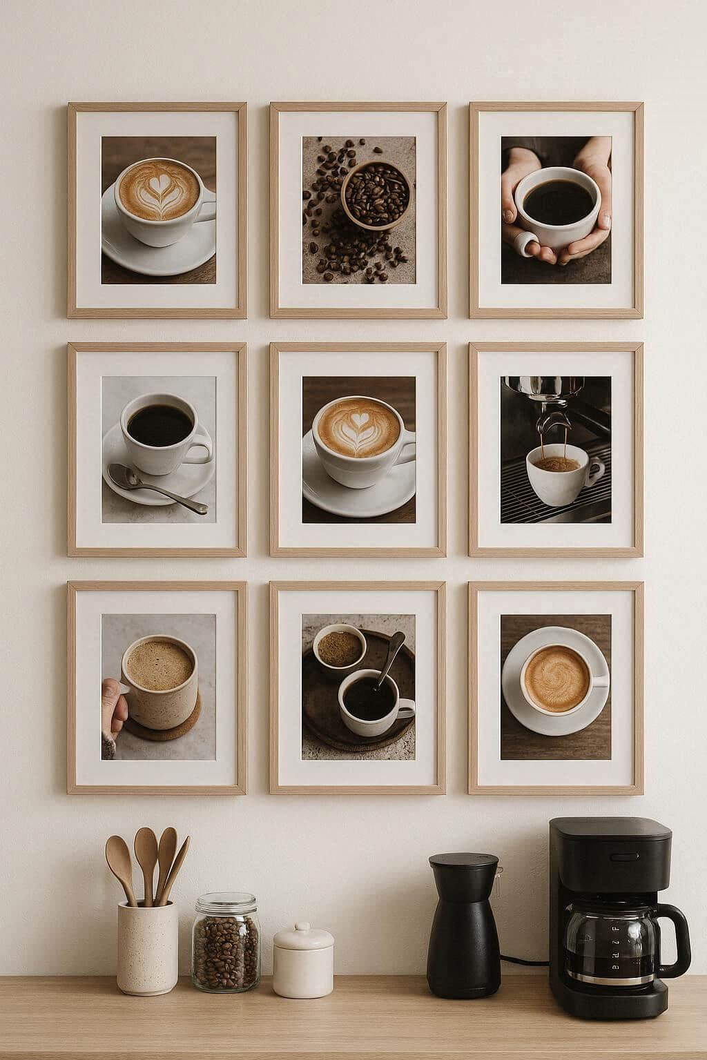 Gallery Wall with Coffee Photos