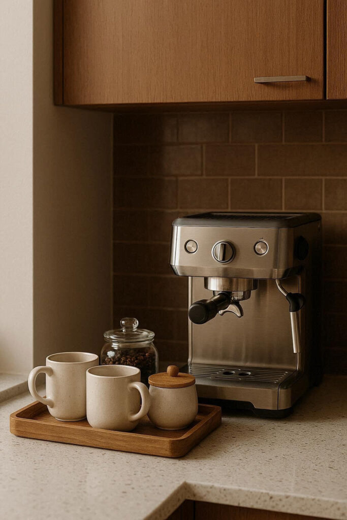 Minimalist Coffee Corner with a Tray