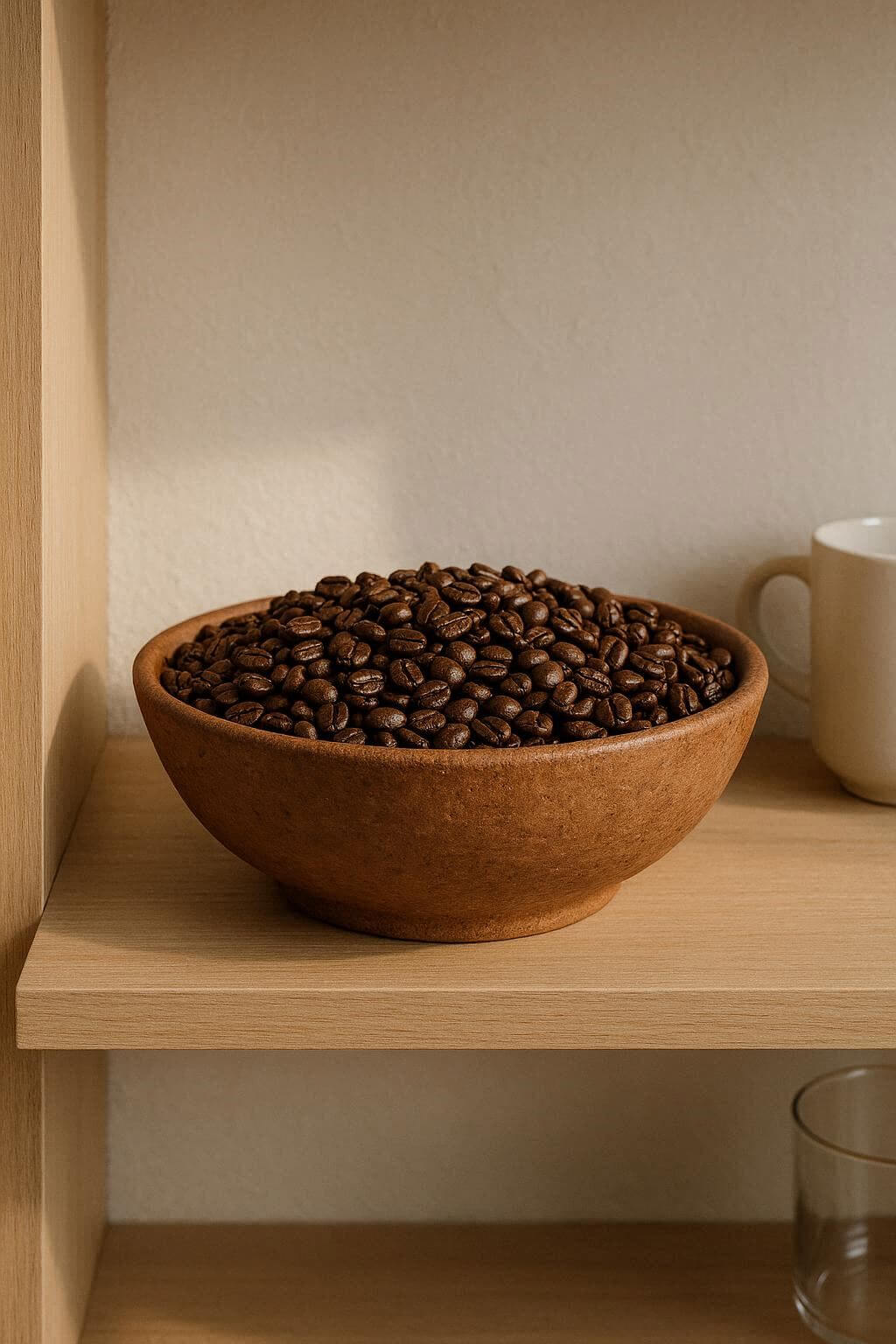 Open Shelf coffee Bean Bowl Display