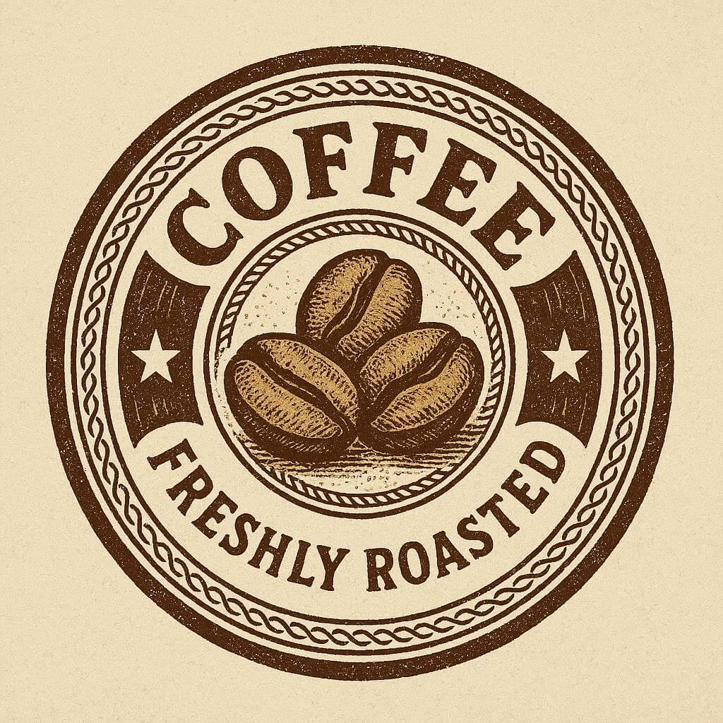 Vintage Coffee Bean Badge Logo