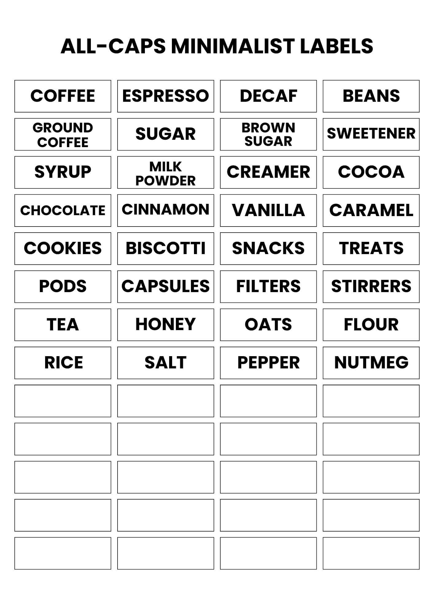 All-Caps Minimalist Labels