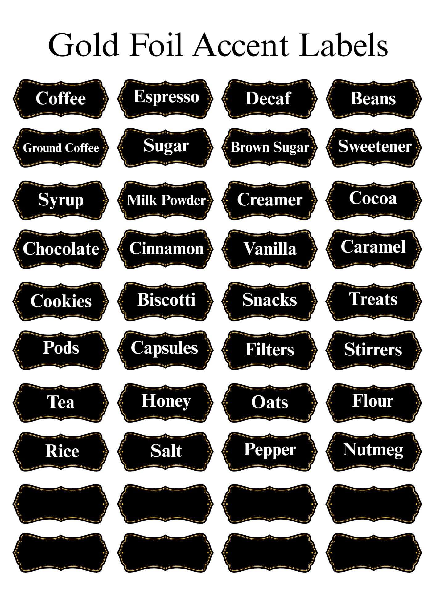 Gold Foil Accent Labels
