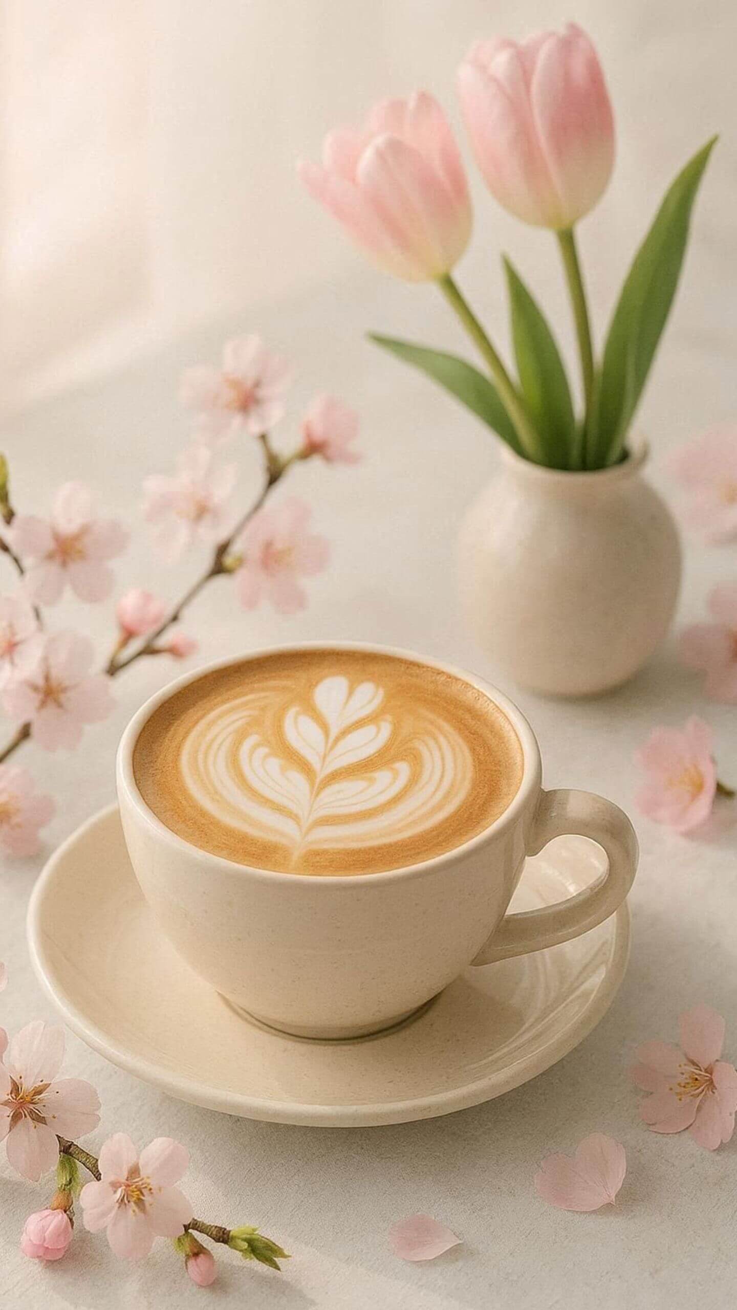 Spring Latte Art with Fresh Florals
