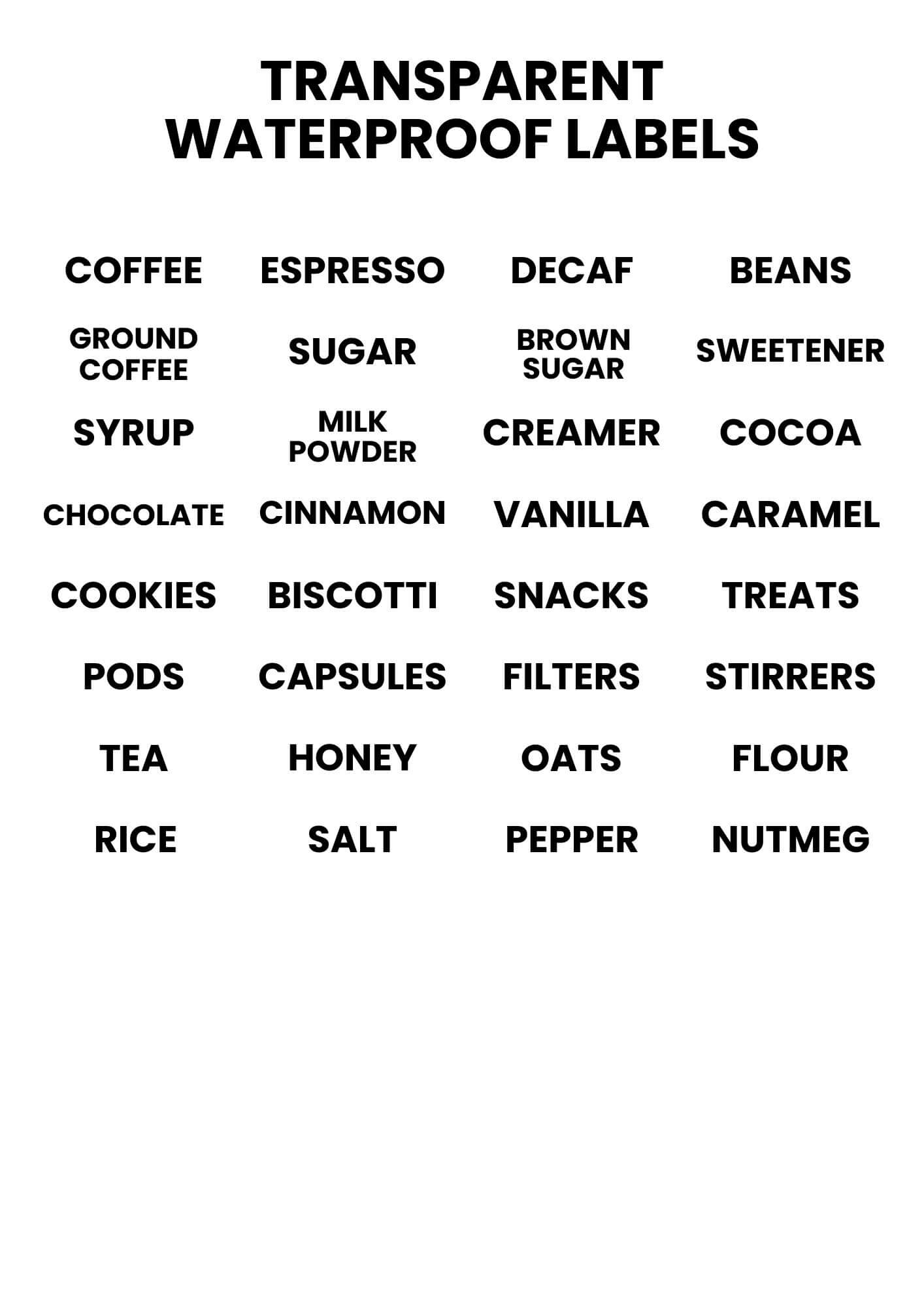 Transparent Waterproof Labels