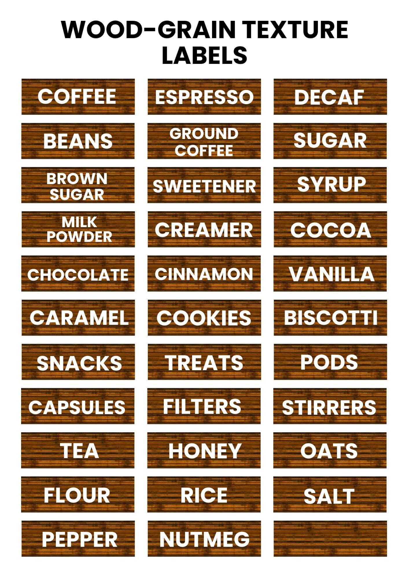 Wood-Grain Texture Labels