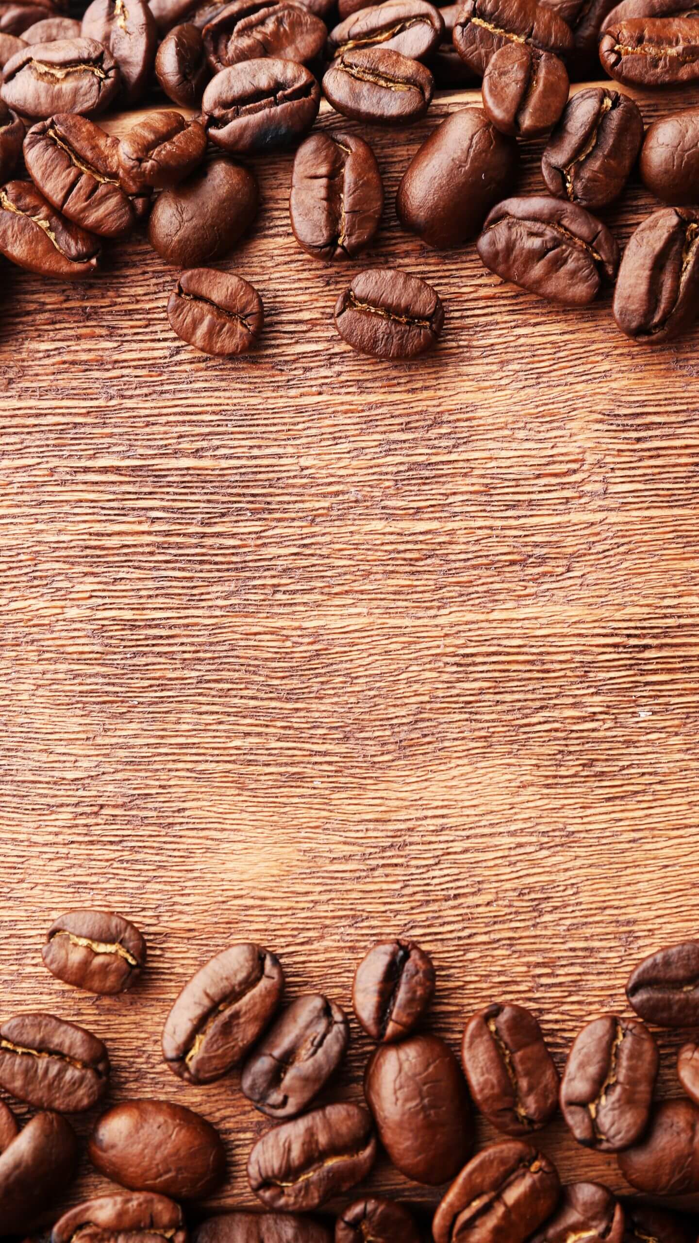 Wood Texture with a Coffee Bean Frame