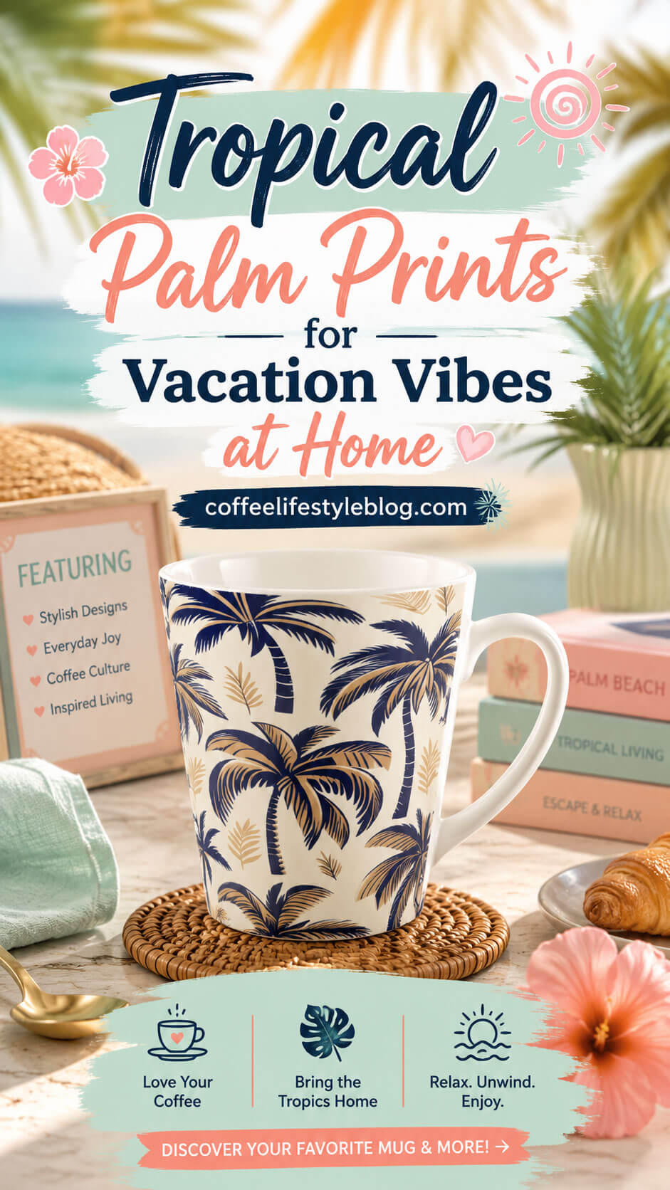Tropical Palm Prints Summer Mug