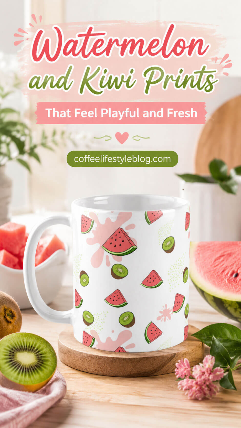 Watermelon and Kiwi Summer Mug