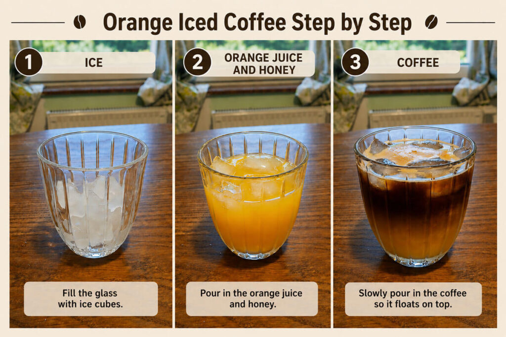 Orange Iced Coffee Step by Step