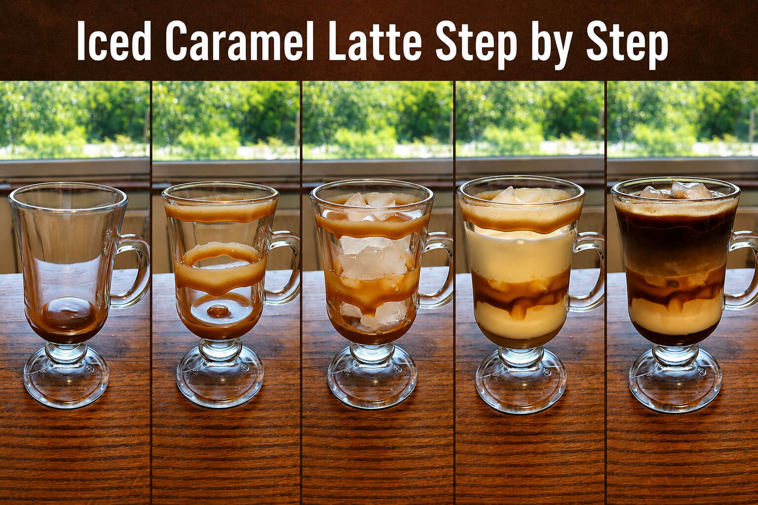 Iced Caramel Latte Step by Step