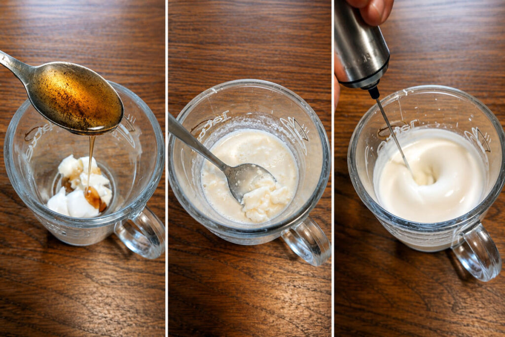 Vanilla Mascarpone Cream, Frothed with a Milk Frother