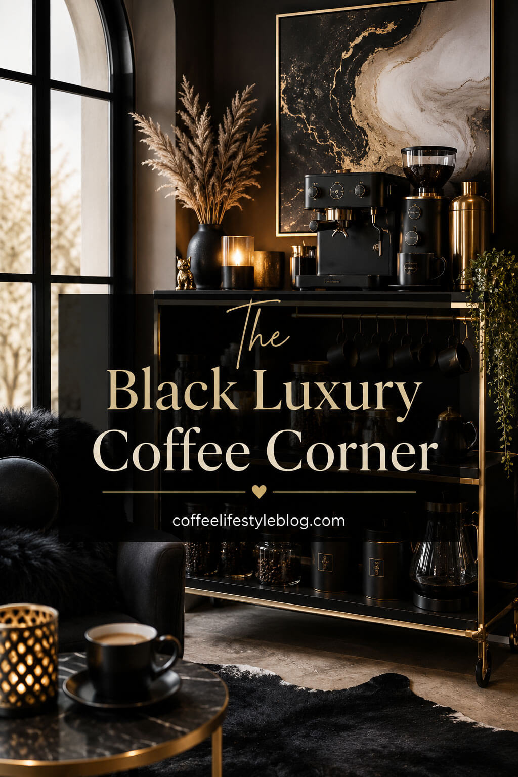 Black Luxury Coffee Corner Design
