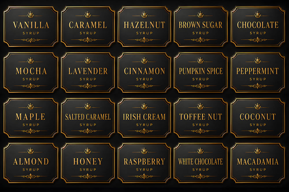 Luxury Gold Syrup Label Collection