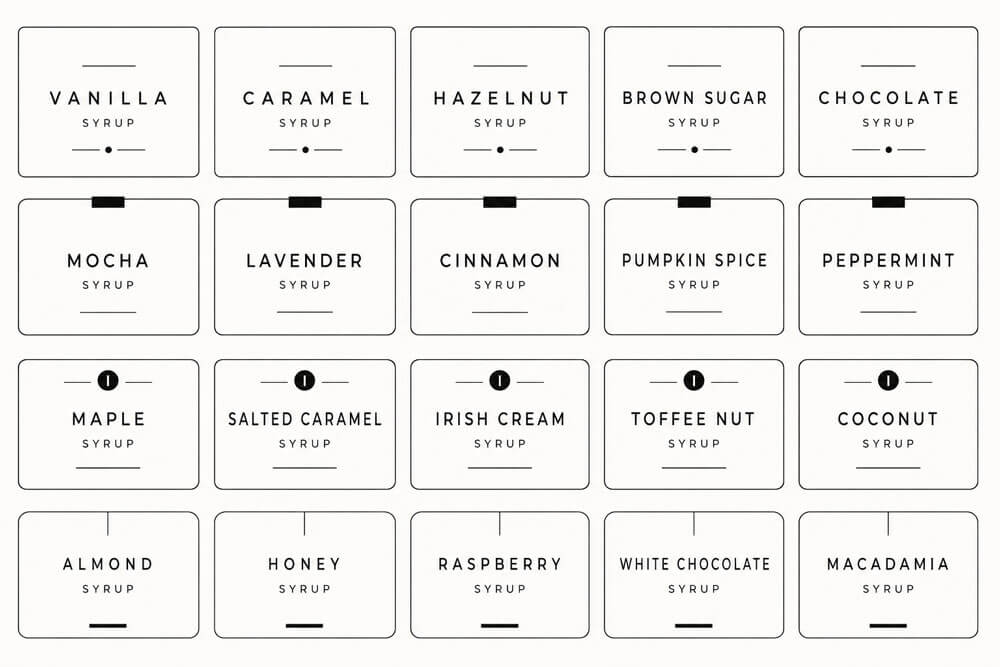 Modern Minimal Syrup Labels