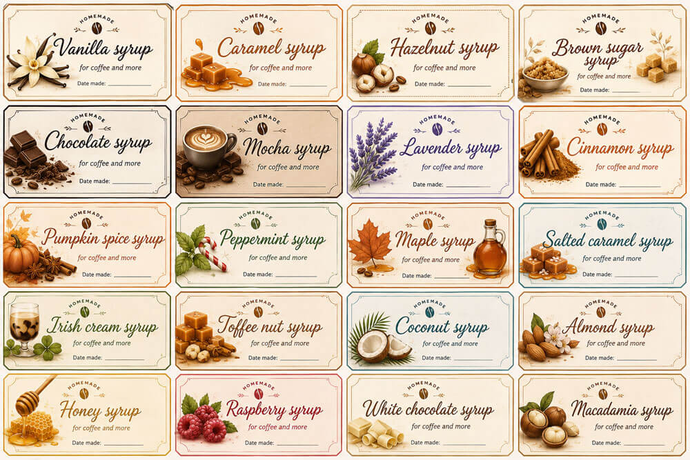 Rustic Farmhouse Syrup Labels