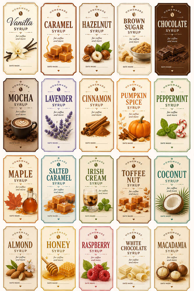 Vintage Apothecary Syrup Labels