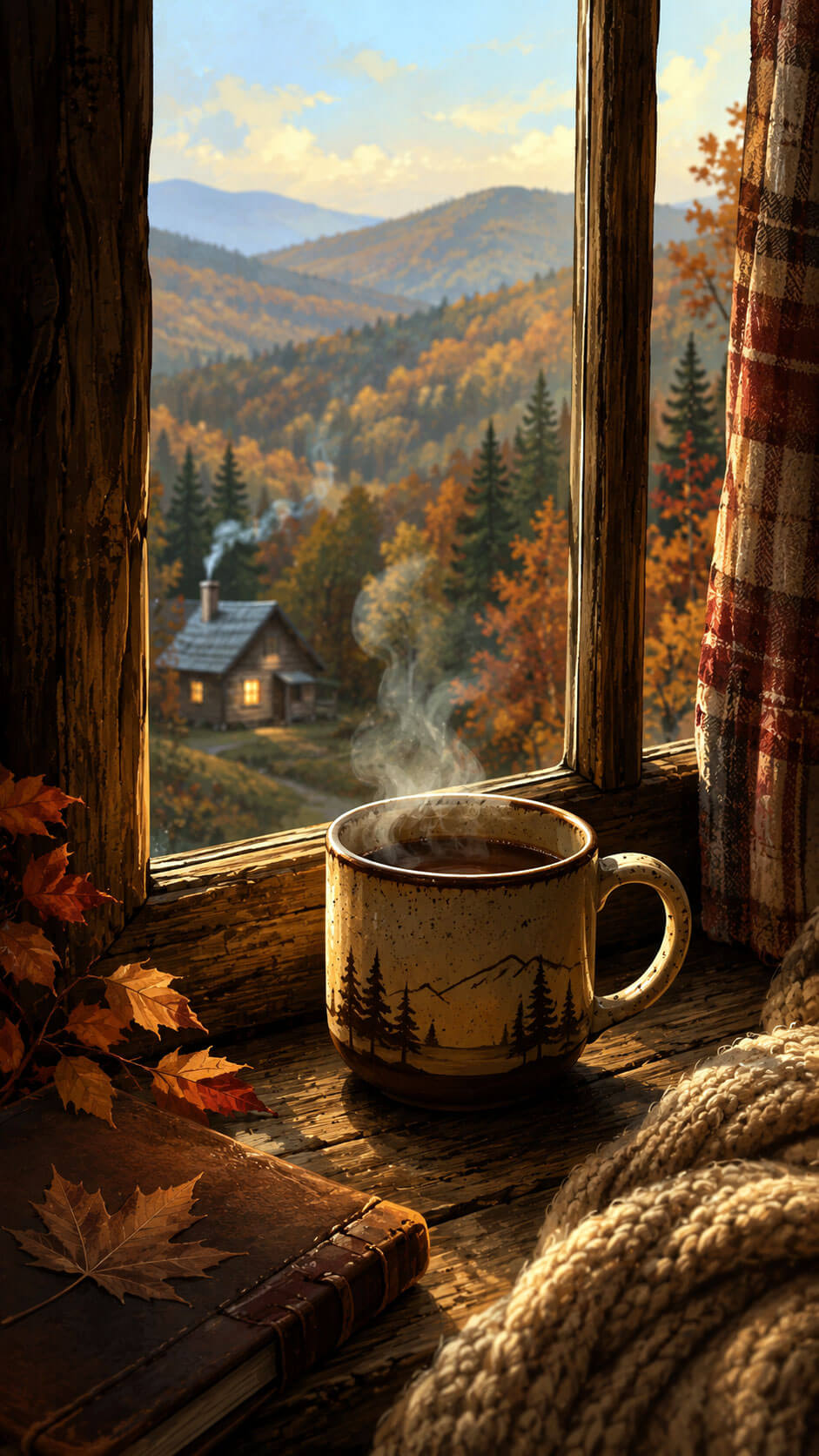 Cozy Cabin Coffee Corner Wallpaper