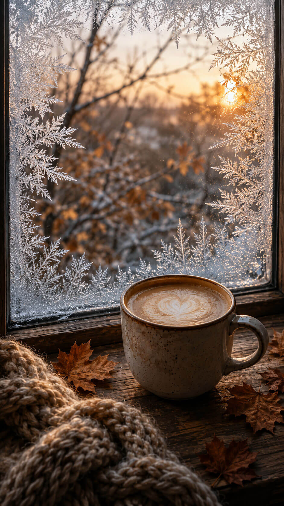 Frosted Window Latte Wallpaper