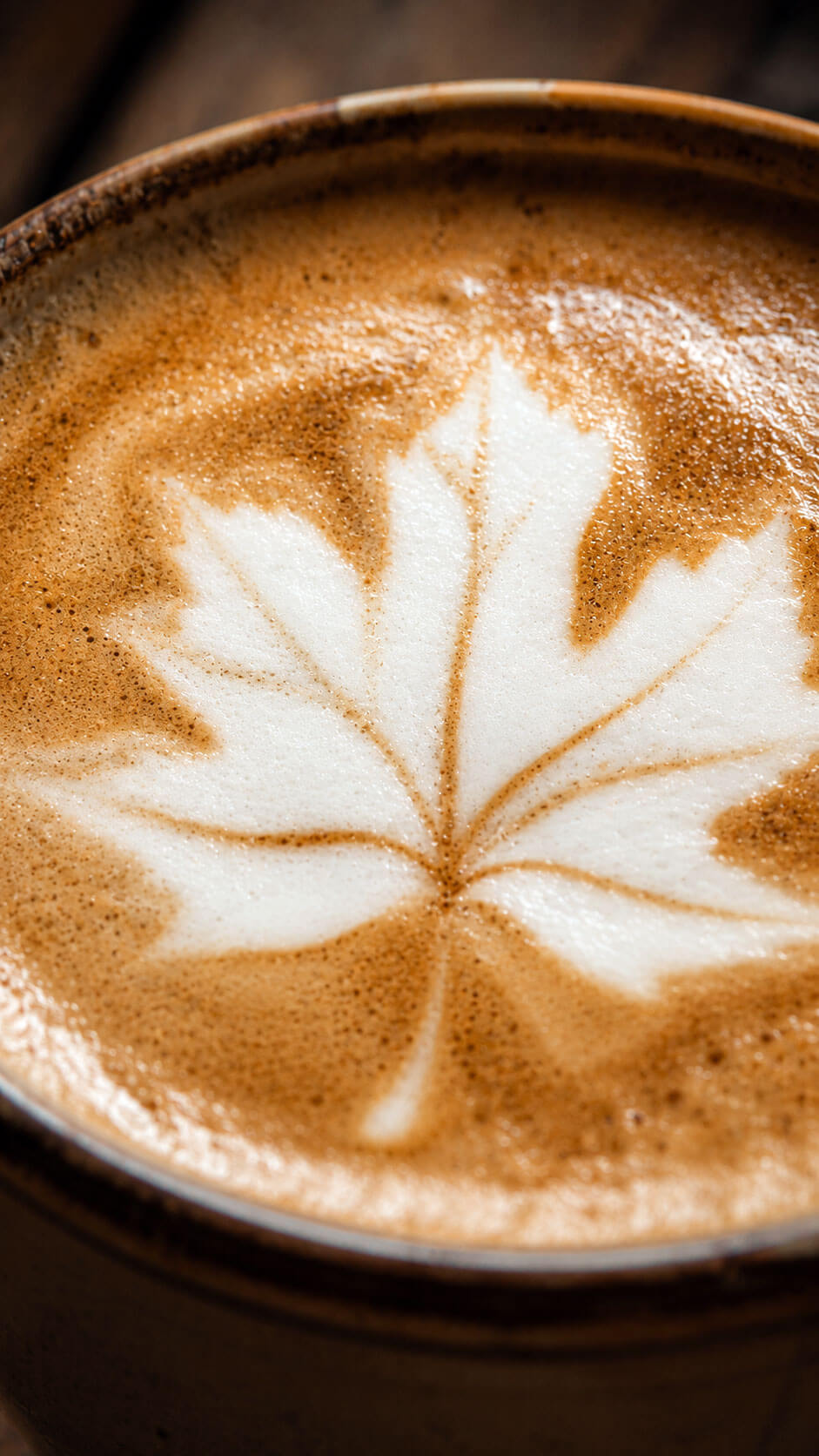 Maple Latte Art Close Up Wallpaper