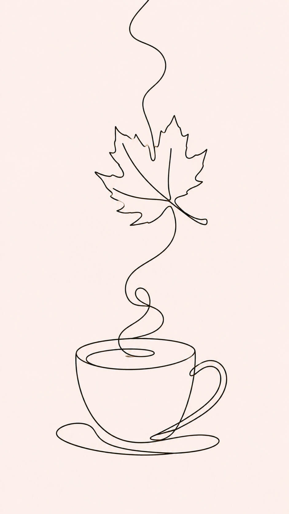 Minimalist Line Art Coffee Cup Wallpaper