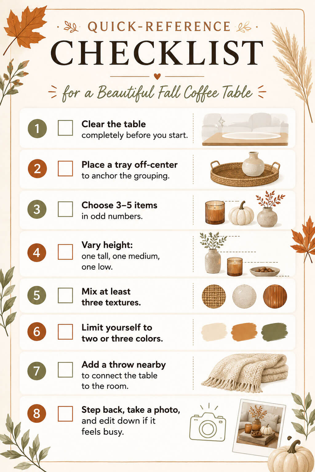 Checklist Fall Coffee Decor