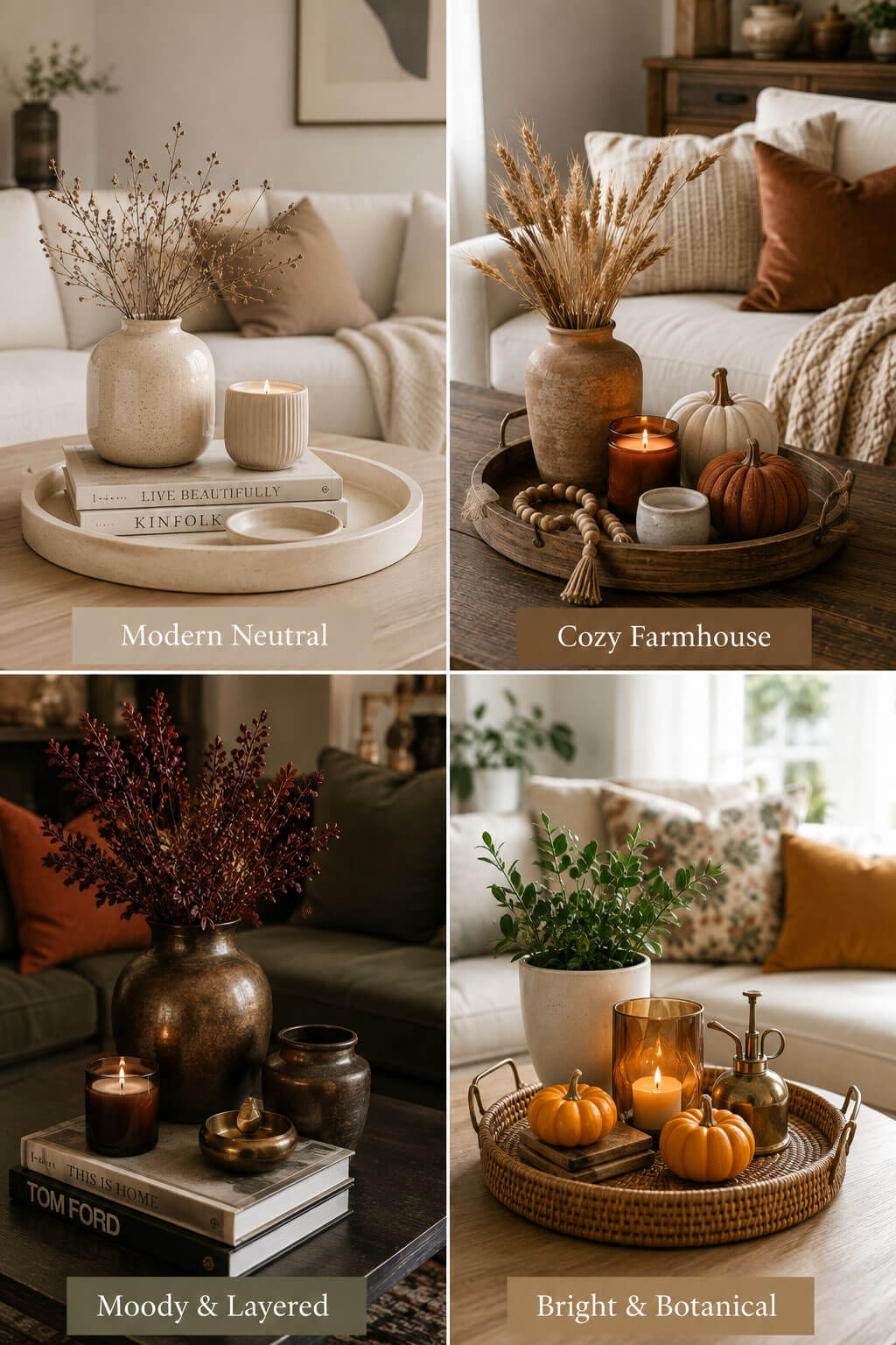 Fall Coffee Table Decor Ideas by Style