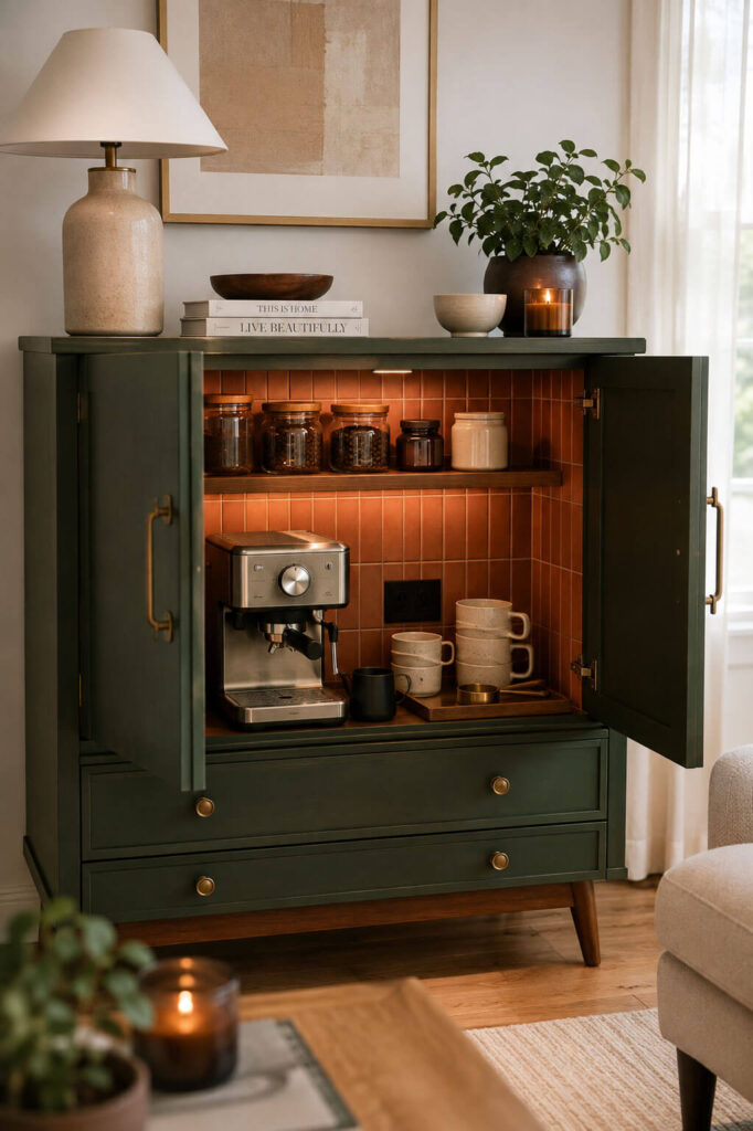 Hidden Coffee Cabinet Stand Alone Statement Piece 2