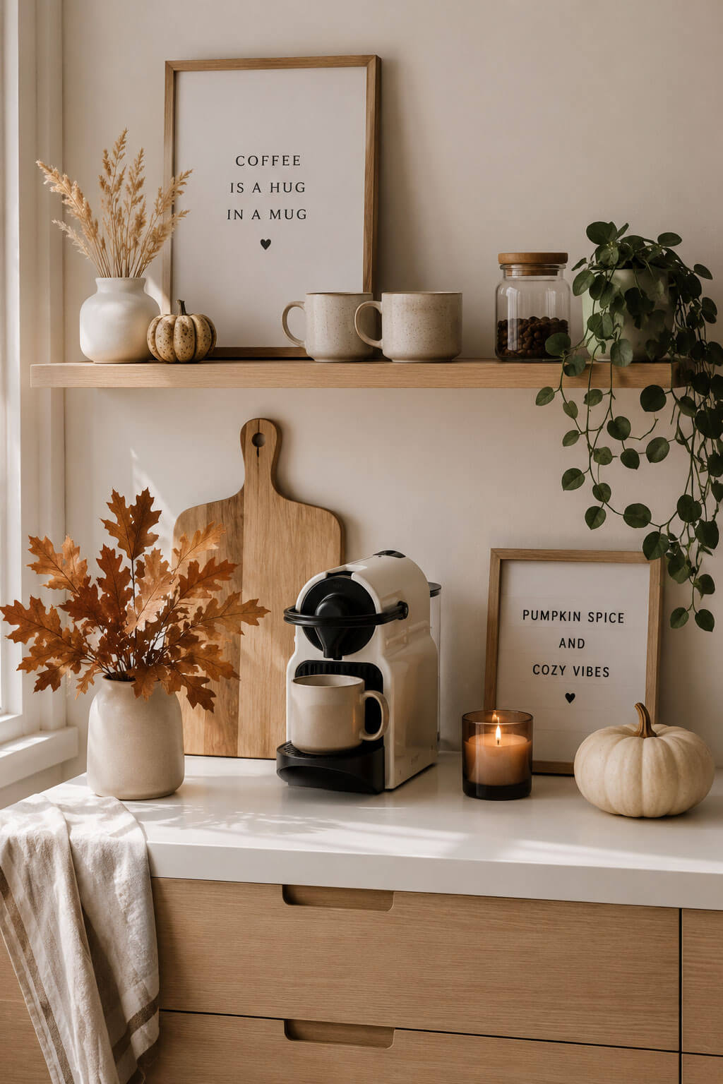 Minimalist Fall Coffee Bar
