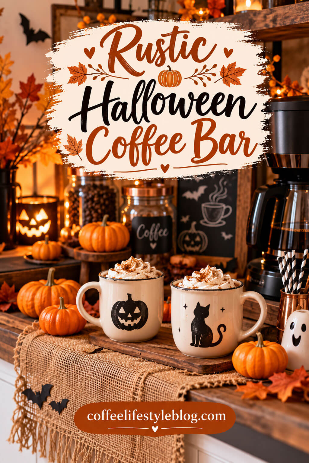 Rustic Halloween Coffee Bar
