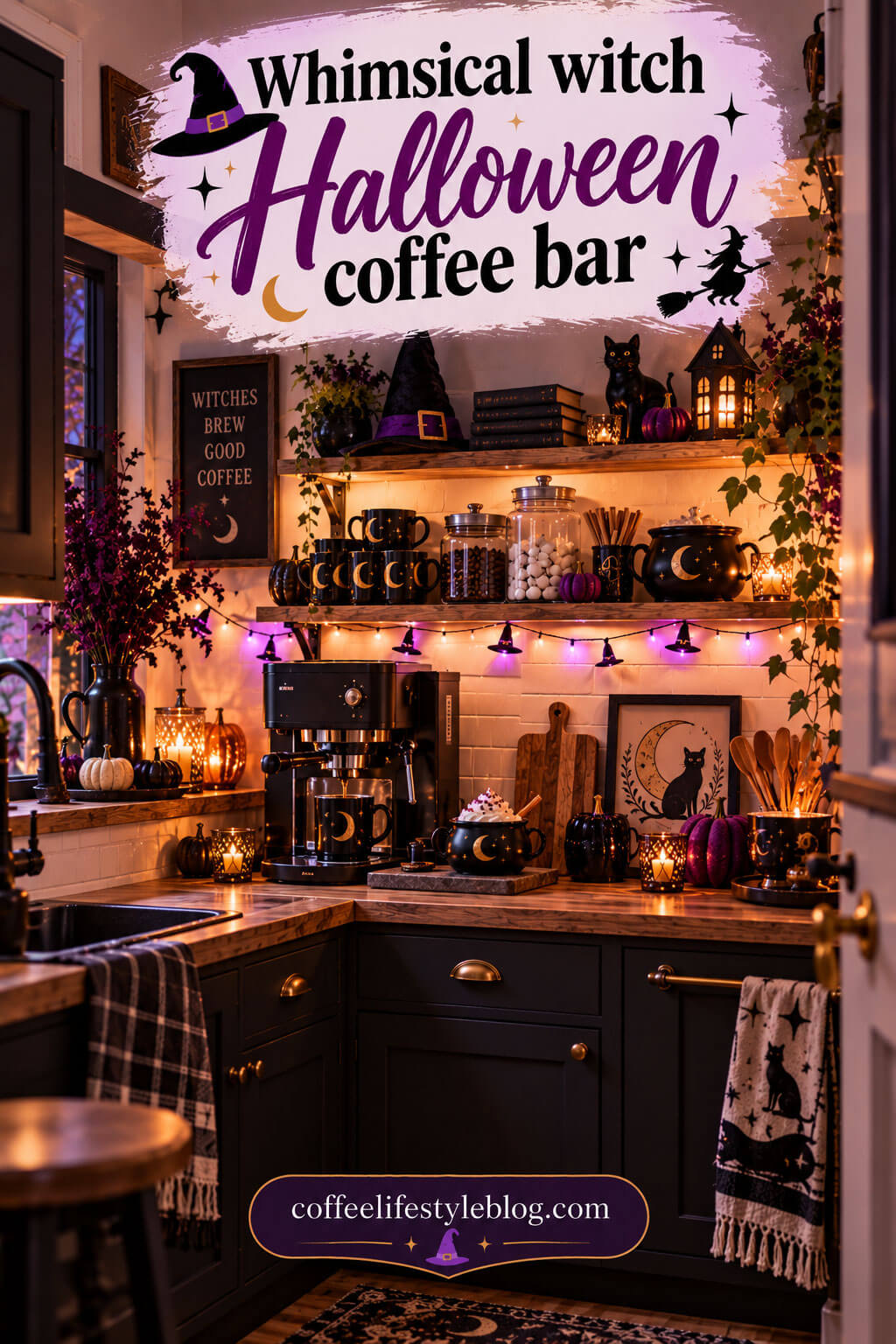 Whimsical Witch Halloween Coffee Bar